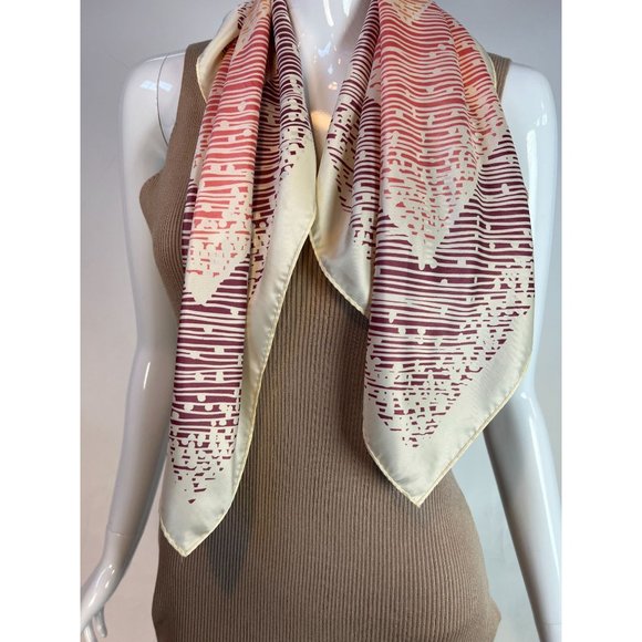 Totes Rain Scarf Geometric Scarf Size 26 inch x 26 inch Purple Lines Polyester - Picture 11 of 16